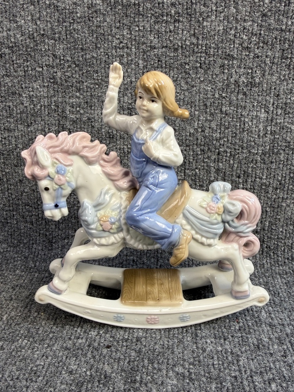 Vintage Paul Sebastian 1991 Porcelain “Girl On Rocking Horse” Figurine